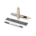 Ручка роллер Parker IM Core Brushed Metal GT, серебристый/золотистый с логотипом