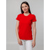 Футболка женская T-bolka Stretch Lady, красная с логотипом