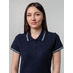Рубашка поло женская Virma Stripes Lady, темно-синяя с логотипом