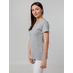 Футболка женская T-bolka Stretch Lady, серый меланж с логотипом