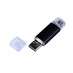 USB-флешка на 32 Гб c двумя дополнительными разъемами MicroUSB и TypeC, черный с логотипом