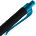 Ручка шариковая Prodir QS01 PRT-T Soft Touch, черная с голубым с логотипом