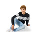 Свитшот блокинг Edinburgh, черный/серый меланж, мужской с логотипом