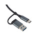 USB-хаб Link с коннектором 2-в-1 USB-C и USB-A, 2.0/3.0, серый с логотипом