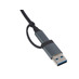 USB-хаб Link с коннектором 2-в-1 USB-C и USB-A, 2.0/3.0, серый с логотипом