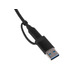 USB-хаб Link с коннектором 2-в-1 USB-C и USB-A, 2.0/3.0, черный с логотипом